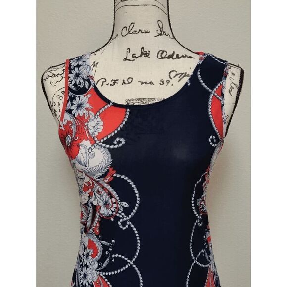 MLLE GABRIELLE Sleeveless Multicolor Floral Print Dress SIZE PS - Picture 3 of 11